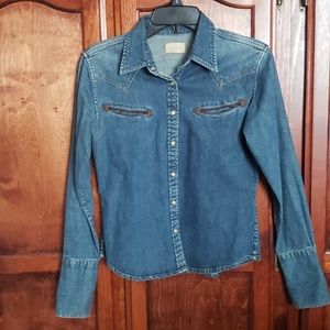 Vintage Wrangler Women's Size Small Jean Shirt